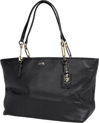 Coach Black Leather Tote Bag (Pre-Owned)