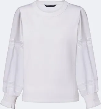 Veronica Beard Bellamie lace-trimmed cotton-blend top