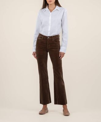 Kut from the Kloth Kelsey Mid-Rise Corduroy Ankle Flare In Brown