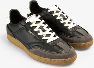 Scalpers Leather Sneaker Contrast Sole in Black at Nordstrom, Size 41