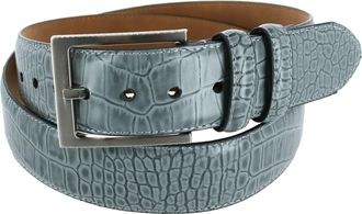 Greg Norman Mens Croco Print Leather Belt