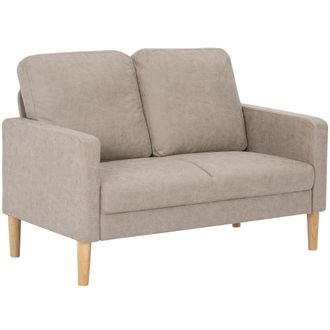 HOMCOM Sof&aacute; dos plazas 130x78x85 cm crema