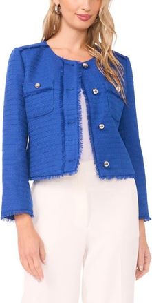 Vince Camuto Crop Tweed Jacket in Deep Blue at Nordstrom, Size 12P