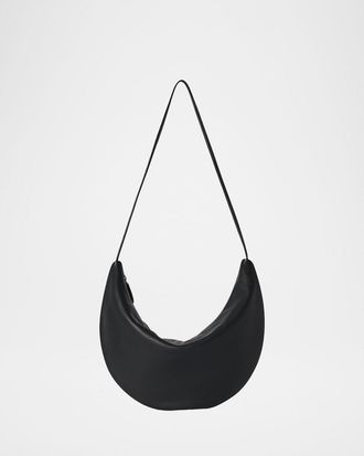 The Row Izzy Small Crescent Shoulder Bag in Leather