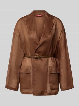 Max Mara Relaxed Fit Longblazer mit Reverskragen Modell FATTO in Mittelbraun, Gr&ouml;&szlig;e 34