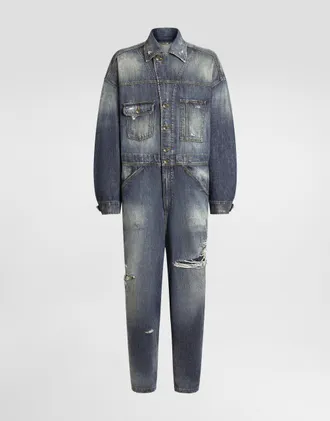 Dolce & Gabbana Denim Jumpsuit - Man Denim Multi-colored 44