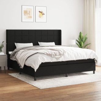 vidaXL Vidaxl - Cama Box Spring Con Colch&oacute;n Tela Negro 200x200 Cm