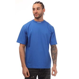 Heron Preston Mens CTNMB T-Shirt in Blue-White - Blue & White - Size Medium