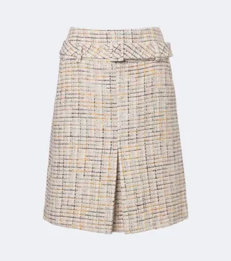 Shushu/Tong Belted checked cotton-blend miniskirt