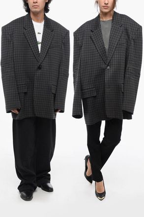 Balenciaga Blazer UNISEX in Lana con Spalline Imbottite Balenciaga