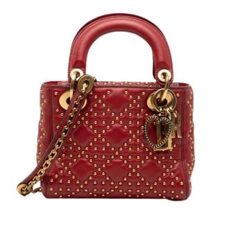Dior Pre-owned Lady Satchel - Dames - Pre-owned - Rood - Maat: ONE Size Leer