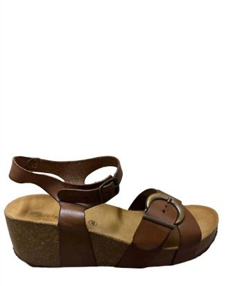 Eric Michael Womens Retro Wedge Sandals In Brown