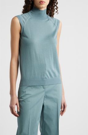 BOSS Fipini Mock Neck Wool Sweater Vest in Reef at Nordstrom, Size Xx-Large