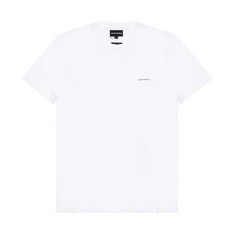 Emporio Armani Logo-bedrukt T-shirt - Heren - T-shirts - Wit - S - Katoen - Tops