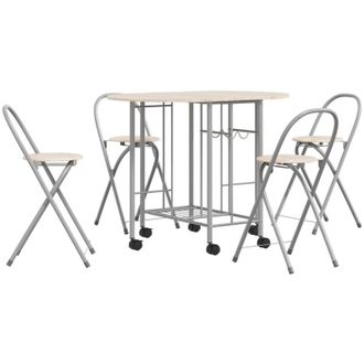 vidaXL Conjunto De Comedor Plegable 5 Piezas Mdf Vidaxl