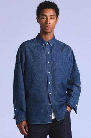 Levi's Relaxed Button Down Shirt - Men - 2XL - Blue / Dark Indigo Moj