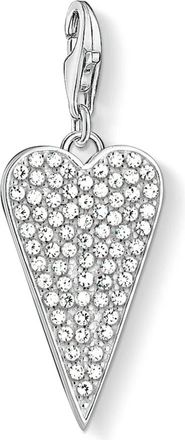 Thomas Sabo Hart Bedel Hanger met Witte Zirkonia - Dames - Sieraden - Grijs - ONE Size - Accessoires