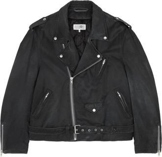 Maison Margiela Zwarte ritsjas met riem - Heren - Zomerjassen - Zwart - M - Jassen
