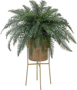 Nearly Natural 34In Artificial River Fern Plant With Metal Planter & Stand Diy Kit