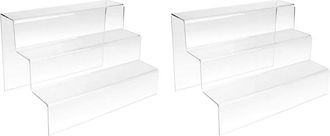 OEM 2 Soportes De Exhibici&oacute;n, Acr&iacute;lico Transparente, 3 Niveles, 200x200x200 Mm, Joyer&iacute;a, Colecci&oacute;n