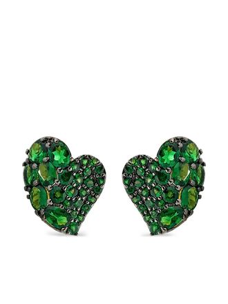 Piranesi heartshaped tsavorite earrings - women - Metal - One Size - Green