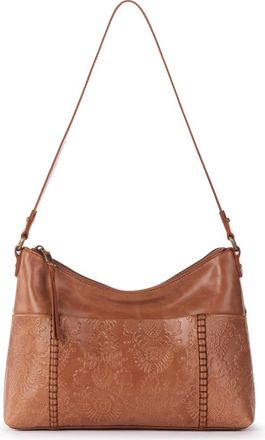The Sak Melrose Leather Shoulder Bag in Tobacco Floral Emboss at Nordstrom