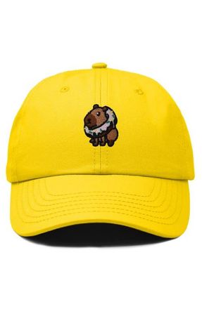 Dalix Capybara Donut Embroidered Cap in Gold at Nordstrom