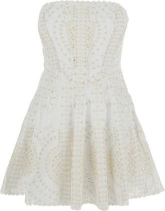 Charo Ruiz Ibiza Kleedjes, Dames, Wit, L, Katoen, Clem Dress