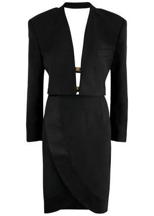 BETTTER Agnelli Open-back Wool Dress - Black - S (UK8-10 / S)