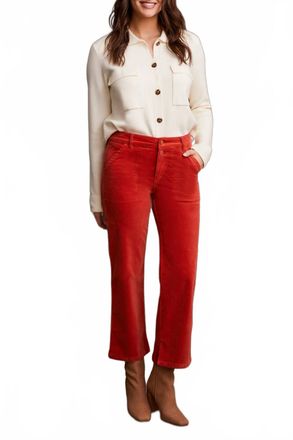 Tribal Stretch Corduroy Straight Leg Pants In Auburn