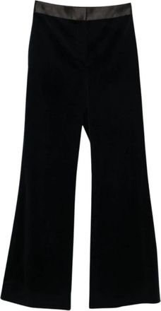 Victoria Beckham Wijde broek - Dames - Wijde Broeken - Zwart - XS - Nylon - Broeken