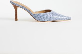 Tony Bianco Sicily - Sabot con tacco blu denim pitonato