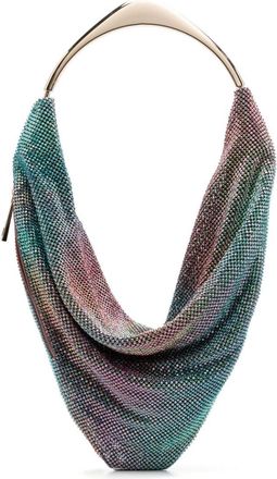 Benedetta Bruzziches draped crystal-embellished tote bag - women - Brass - OS - Blue