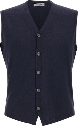 KANGRA Gebreid Vest - Heren - Spencers - Blauw - S - Wol - Truien & Vesten