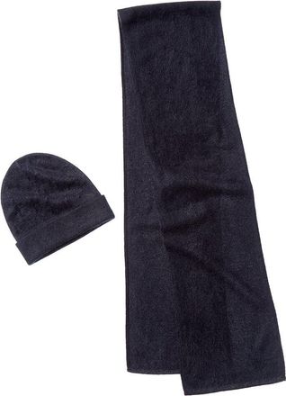 Amicale Cashmere Cashmere Brushed Cashmere Hat & Scarf Set