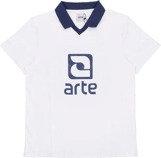 Arte Logo Kraag T-shirt Wit/Navy - Heren - Polos - Wit - L - Tops