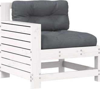 vidaXL Sof&aacute; Jard&iacute;n Con Reposabrazos Y Coj&iacute;n Madera Maciza Pino Blanco Vidaxl