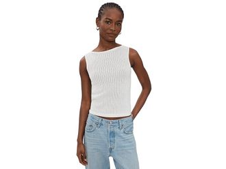 Joe's The Crochet Boatneck Tank Top Womens Clothing Ecru : LG, Polyester/Viscose