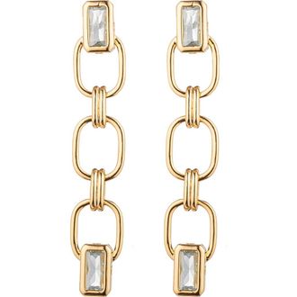 Eye Candy Los Angeles Aveline Cubic Zirconia Chain Drop Earrings in Blue at Nordstrom Rack