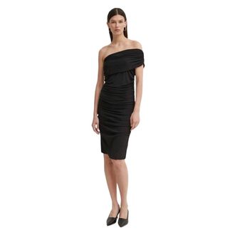 Day Birger Et Mikkelsen Kleedjes, Dames, Zwart, M, Leer, Delilah Midi Jurk