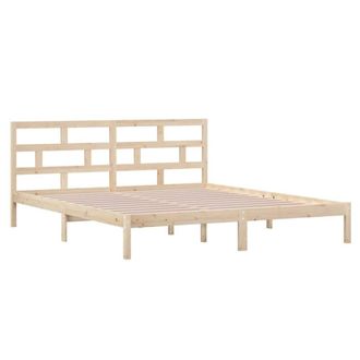 Berkfield Home Beautiful Bed Frame 135x190 cm Double Solid Wood in Light Brown