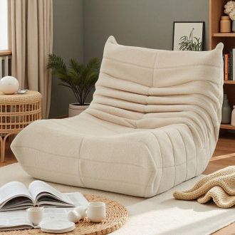 OEM Sill&oacute;n Reclinable - Nexu - 86x105x75 Cm - Terciopelo Beige - Confort Relajante
