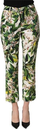 Dolce & Gabbana High Waist Straight Trousers - female - Dolce & Gabbana - Cropped Trousers - Multicolor - 2XS - Trousers