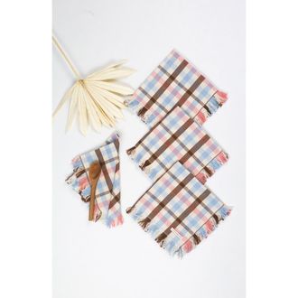 Archive New York Handwoven Classic Plaid Cotton Party Napkins, Set of 4 in Brown at Nordstrom