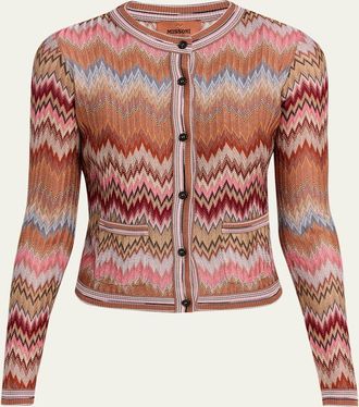 Missoni Multicolor Snake Chevron Crewneck Cardigan