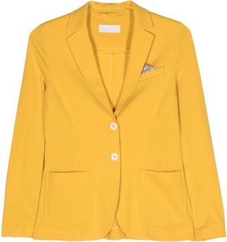 Circolo 1901 piqué single-breasted blazer - women - Elastane/Cotton - 40 - Yellow