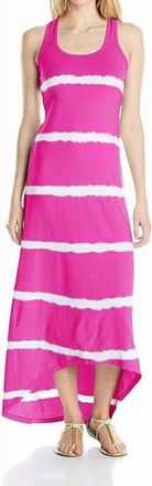 Soybu Womens Activewear Tie Dye Striped Maxi Dress In Amaryllis
