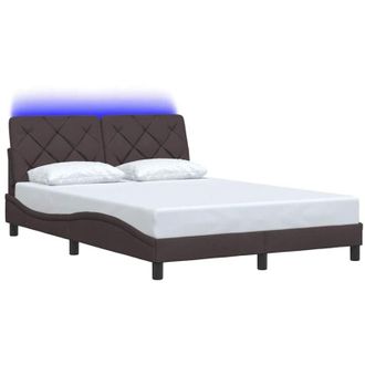vidaXL Vidaxl - Estructura Cama Con Led Sin Colch&oacute;n Marr&oacute;n Oscuro 140x190 Cm