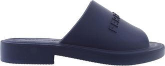 Ferragamo Giuneva Logo Embossed Slides, Size 7