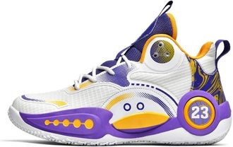 Generic Mens Basketball Shoes Breathable Anti Slip Traction Rubber Sole Sports Training Boots Walking Shoes(Purple,8.5 UK)